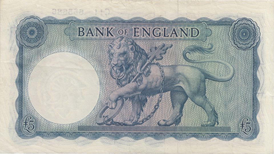 FIVE POUNDS BANKNOTE O'BRIEN REF £5-48 - £5 BANKNOTES - Cambridgeshire Coins