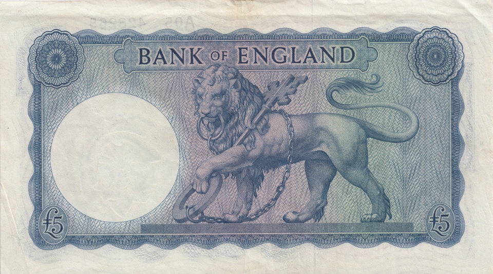 FIVE POUNDS BANKNOTE O'BRIEN REF £5-51 - £5 BANKNOTES - Cambridgeshire Coins