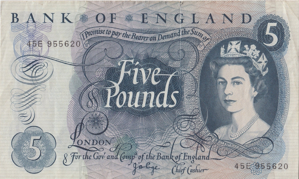 FIVE POUNDS BANKNOTE PAGE REF £5-45 - £5 BANKNOTES - Cambridgeshire Coins