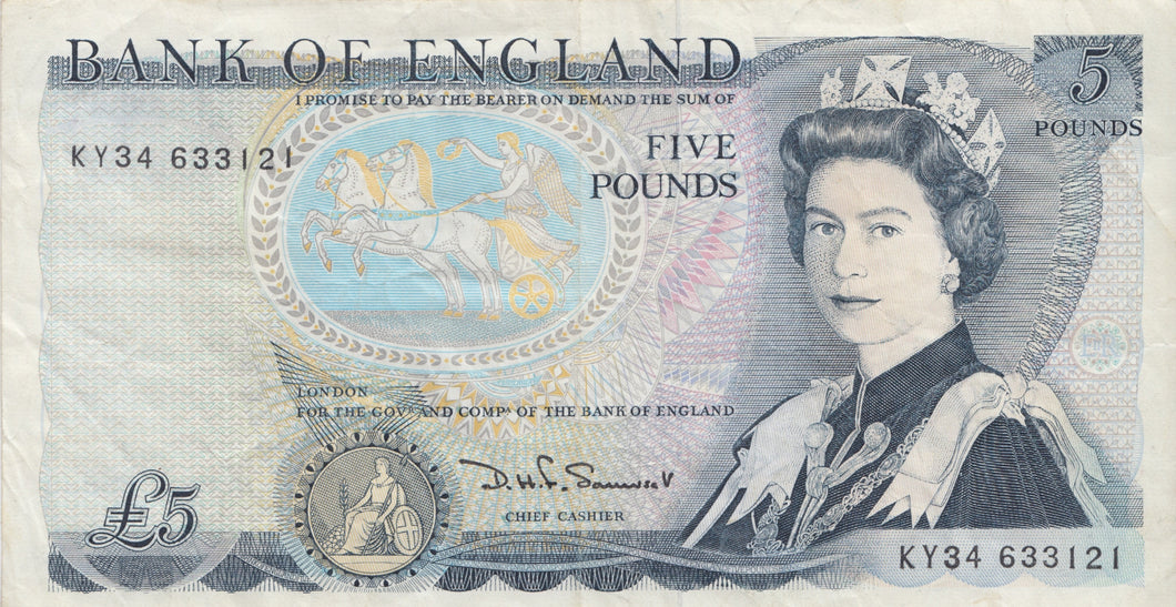 FIVE POUNDS BANKNOTE SOMERSET REF £5-23 - £5 BANKNOTES - Cambridgeshire Coins