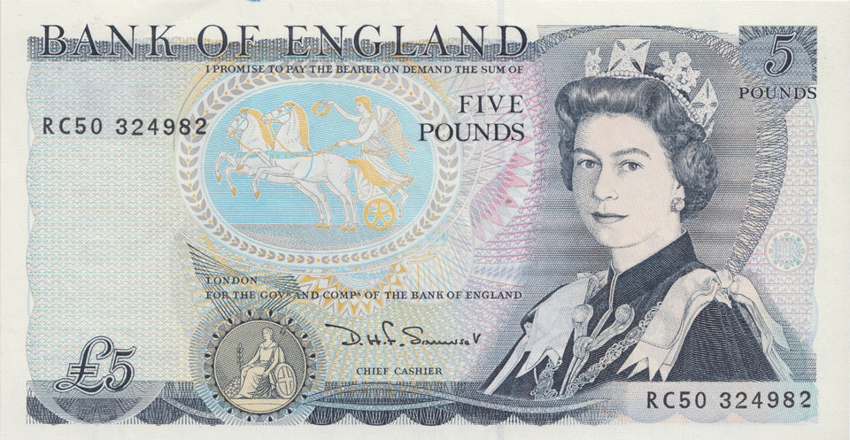 FIVE POUNDS BANKNOTE SOMERSET REF £5-27 - £5 BANKNOTES - Cambridgeshire Coins
