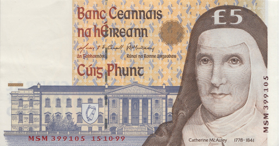 FIVE POUNDS IRELAND BANKNOTE REF IRE-5 - Irish Banknotes - Cambridgeshire Coins