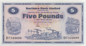 FIVE POUNDS NORTHERN IRELAND BANKNOTE REF IRE-4 - Irish Banknotes - Cambridgeshire Coins