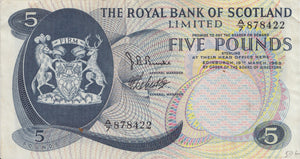 FIVE POUNDS SCOTTISH BANKNOTE REF SCOT-35 - SCOTTISH BANKNOTES - Cambridgeshire Coins