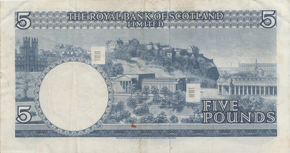 FIVE POUNDS SCOTTISH BANKNOTE REF SCOT-35 - SCOTTISH BANKNOTES - Cambridgeshire Coins