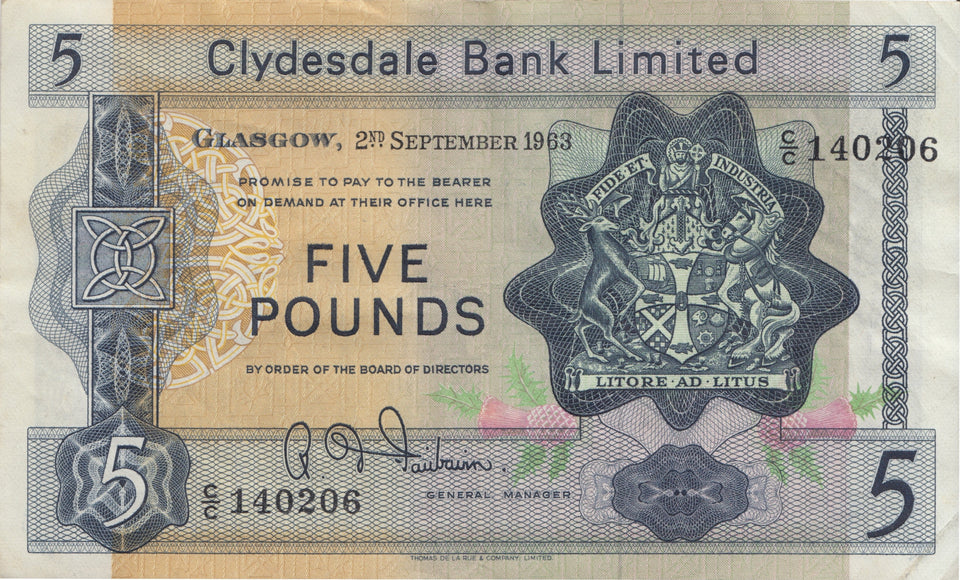 FIVE POUNDS SCOTTISH BANKNOTE REF SCOT-42 - SCOTTISH BANKNOTES - Cambridgeshire Coins