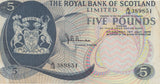 FIVE POUNDS SCOTTISH BANKNOTE REF SCOT-4 - SCOTTISH BANKNOTES - Cambridgeshire Coins