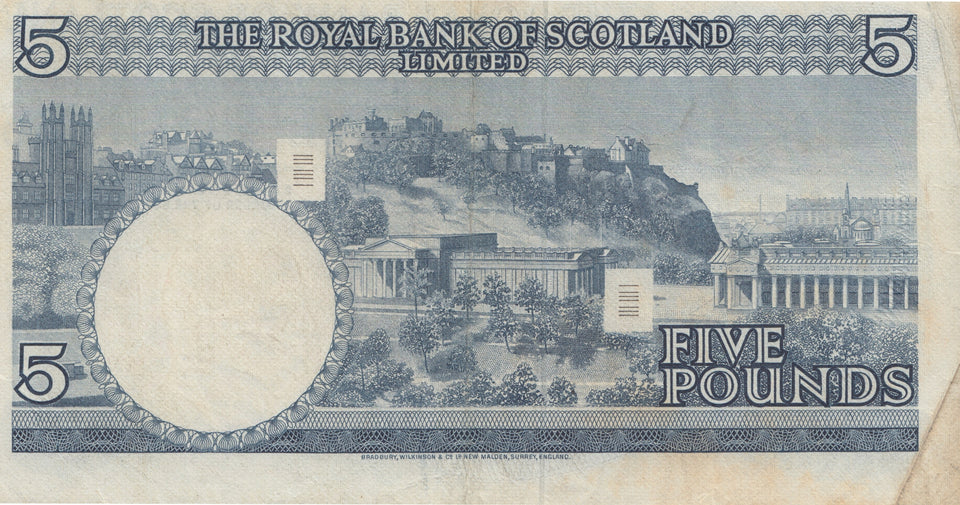 FIVE POUNDS SCOTTISH BANKNOTE REF SCOT-4 - SCOTTISH BANKNOTES - Cambridgeshire Coins