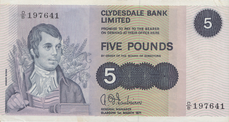 FIVE POUNDS SCOTTISH BANKNOTE REF SCOT-5 - SCOTTISH BANKNOTES - Cambridgeshire Coins