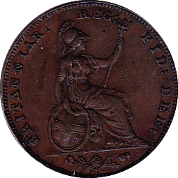 1849 FARTHING ( GVF ) - Farthing - Cambridgeshire Coins