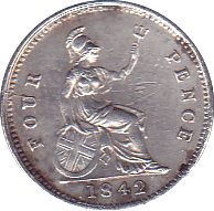 1842 FOURPENCE ( AUNC ) - Fourpence - Cambridgeshire Coins
