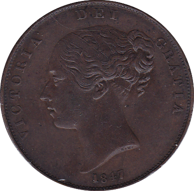 1847 PENNY ( EF ) - Penny - Cambridgeshire Coins