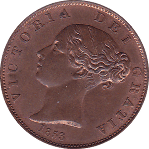 1853 HALFPENNY ( UNC ) - Halfpenny - Cambridgeshire Coins