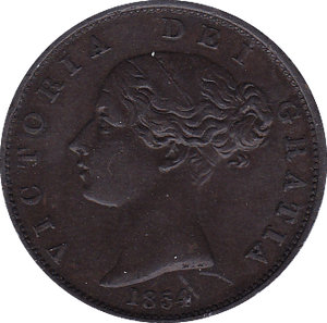 1854 HALFPENNY ( AUNC ) - Halfpenny - Cambridgeshire Coins