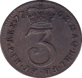 1762 MAUNDY THREEPENCE ( GVF )