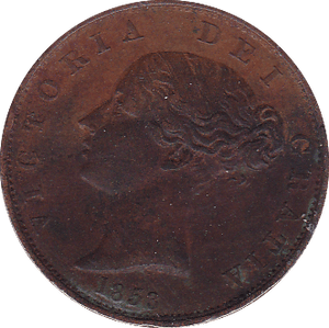 1853 HALFPENNY ( VF ) VERD - Halfpenny - Cambridgeshire Coins