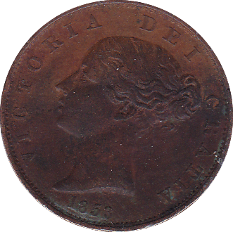1853 HALFPENNY ( VF ) VERD - Halfpenny - Cambridgeshire Coins