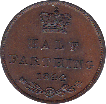 1844 HALF FARTHING ( AUNC ) A - Half Farthing - Cambridgeshire Coins