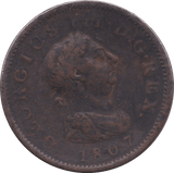 1807 HALFPENNY ( VF )