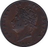 1827 HALFPENNY ( GVF ) B - Halfpenny - Cambridgeshire Coins