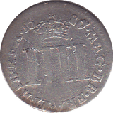 1687 MAUNDY FOURPENCE ( NF ) 7 OVER 6