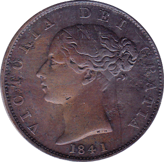 1841 HALFPENNY ( GVF ) B - Halfpenny - Cambridgeshire Coins