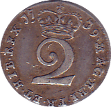 1739 MAUNDY TWOPENCE ( VF )