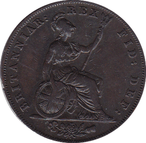 1827 HALFPENNY ( GVF ) - Halfpenny - Cambridgeshire Coins