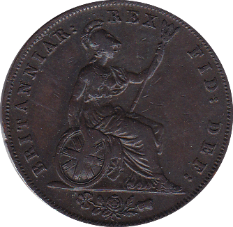 1827 HALFPENNY ( GVF ) - Halfpenny - Cambridgeshire Coins