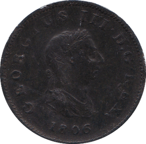 1806 HALFPENNY ( VF ) B