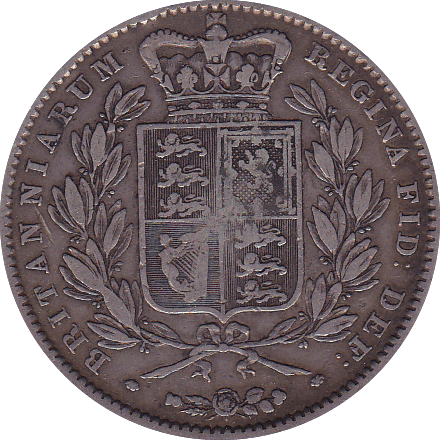 1845 CROWN ( VF ) CINQ - Crown - Cambridgeshire Coins