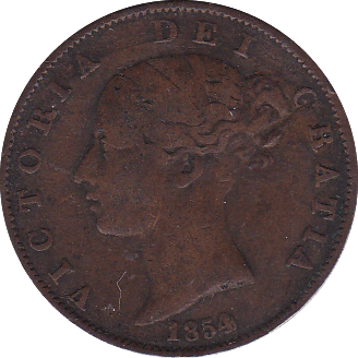 1854 HALFPENNY ( F ) - Halfpenny - Cambridgeshire Coins