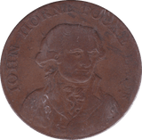 1792 HORNE COOKE HALFPENNY TOKEN