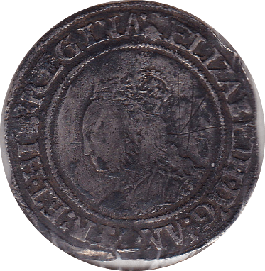 1559 - 60 ELIZABETH 1ST SILVER SHILLING  FIRST ISSUE ( SPINK 2549 ) 2A BUST REF 27