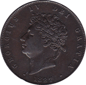 1827 HALFPENNY ( GVF ) - Halfpenny - Cambridgeshire Coins