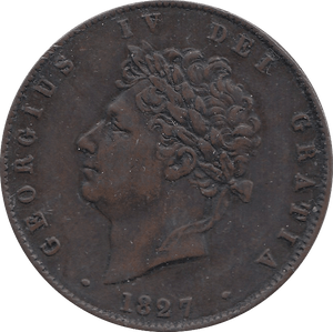 1827 HALFPENNY ( GVF ) C - Halfpenny - Cambridgeshire Coins