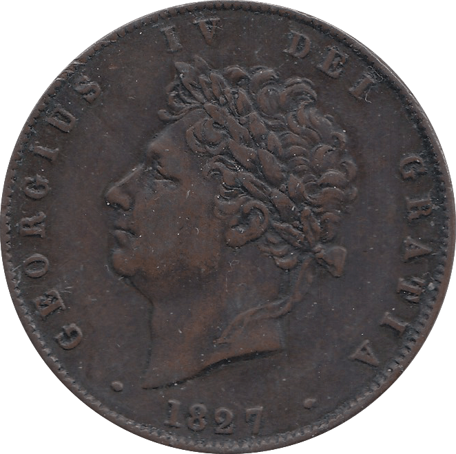 1827 HALFPENNY ( GVF ) C - Halfpenny - Cambridgeshire Coins