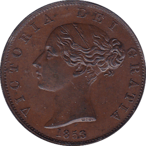1853 HALFPENNY ( AUNC ) - Halfpenny - Cambridgeshire Coins