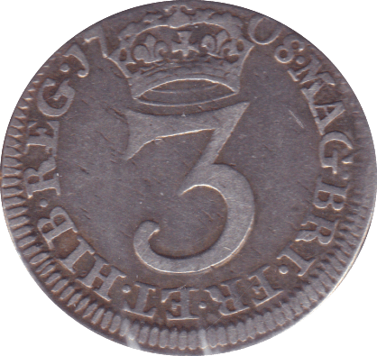 1708 MAUNDY THREEPENCE ( VF )