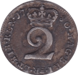 1780 MAUNDY TWOPENCE ( VF )
