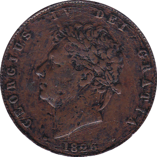 1826 HALFPENNY ( F ) B - Halfpenny - Cambridgeshire Coins