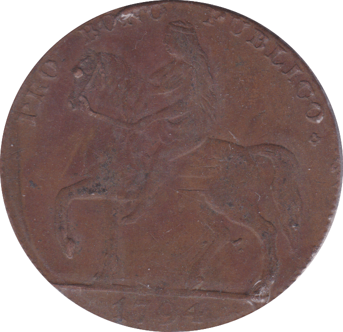 1794 COVENTRY HALFPENNY TOKEN ( F )