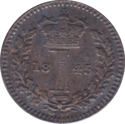 1845 MAUNDY ONE PENNY ( EF ) - Maundy Coins - Cambridgeshire Coins