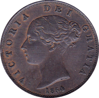 1854 HALFPENNY ( AUNC ) B - Halfpenny - Cambridgeshire Coins