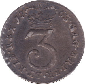 1763 MAUNDY THREEPENCE ( GVF ) B