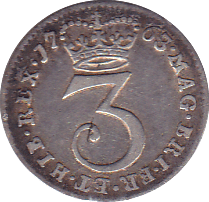 1763 MAUNDY THREEPENCE ( GF )