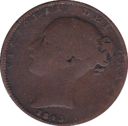 1843 FARTHING ( FAIR ) - Farthing - Cambridgeshire Coins