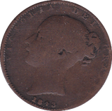 1843 FARTHING ( FAIR ) - Farthing - Cambridgeshire Coins