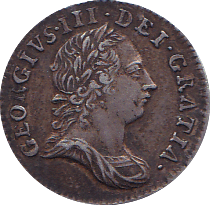 1763 MAUNDY THREEPENCE ( GVF )