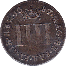 1687 MAUNDY FOURPENCE ( GF )